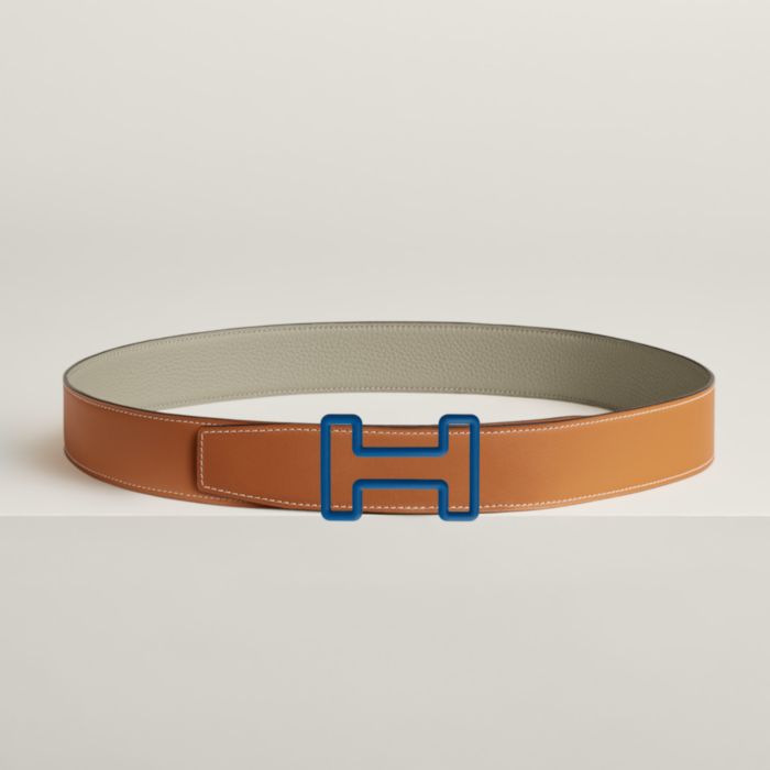 Hermes Lock belt buckle & Reversible leather strap 13 mm Noir
