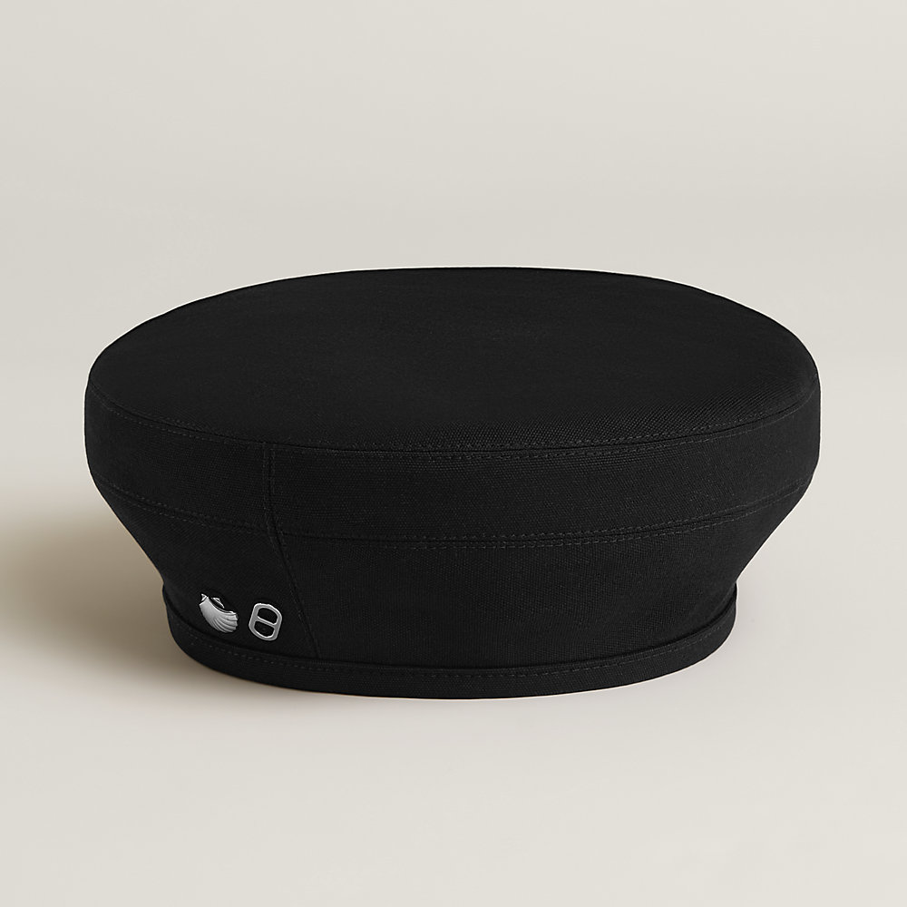 Béret Hermès Saint-Honoré Clou De Selle - Taille 57, Noir, Laine/cachemire, Neuf Avec étiquette