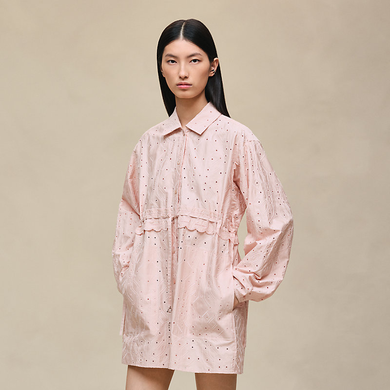 Besticktes Kleid mit Tunnelzug