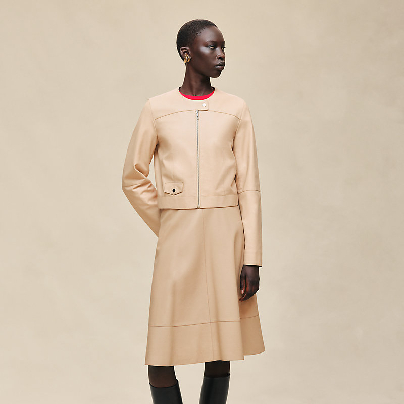 HERMES ベージュ　ジャケット Biker jacket | Hermès USA