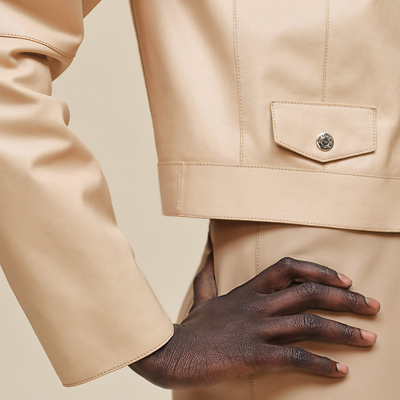 HERMES ベージュ　ジャケット Biker jacket | Hermès USA