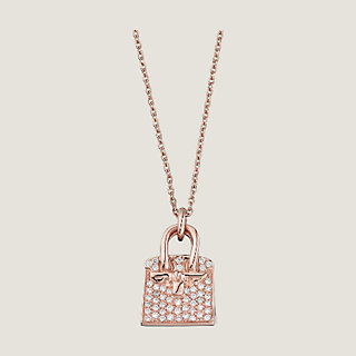 Hermes bag charm necklace