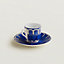Bleus d'Ailleurs coffee cup and saucer, View: Worn, worn, view 3 of 3