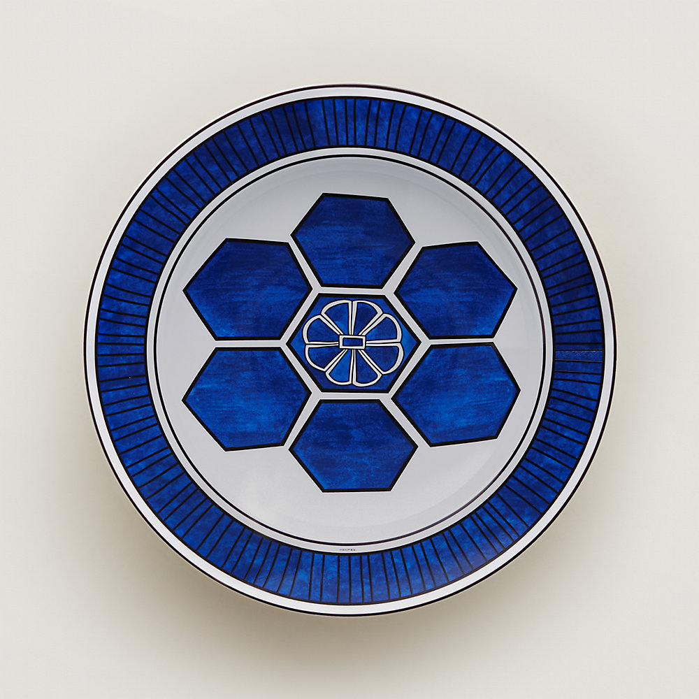 Bleus d'Ailleurs round deep platter | Hermès USA