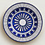 Bleus d'Ailleurs round deep platter, large model, View: above, above, view 1 of 3