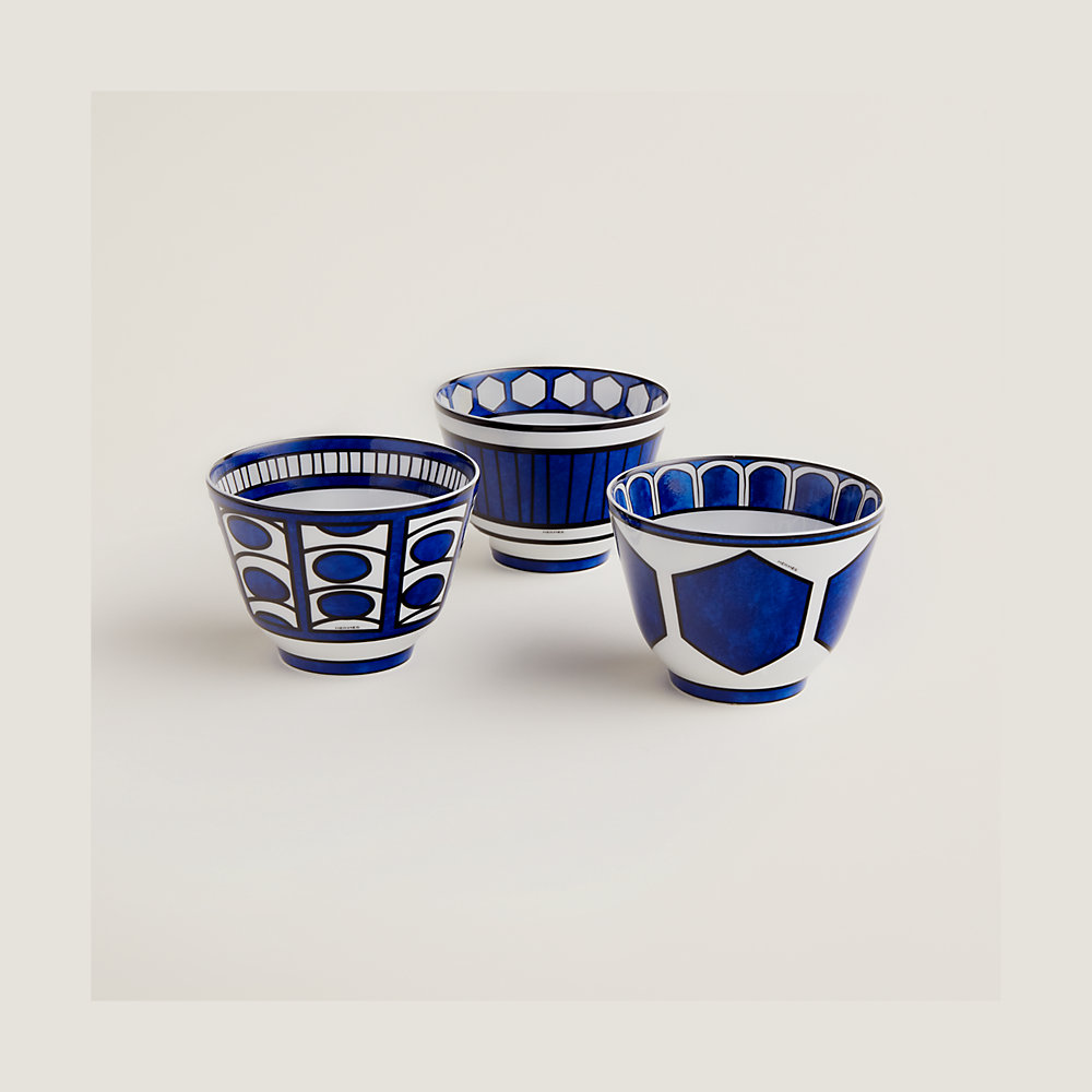 Bleus d'Ailleurs set of 3 bowls (n° 1 to 3) | Hermès Finland