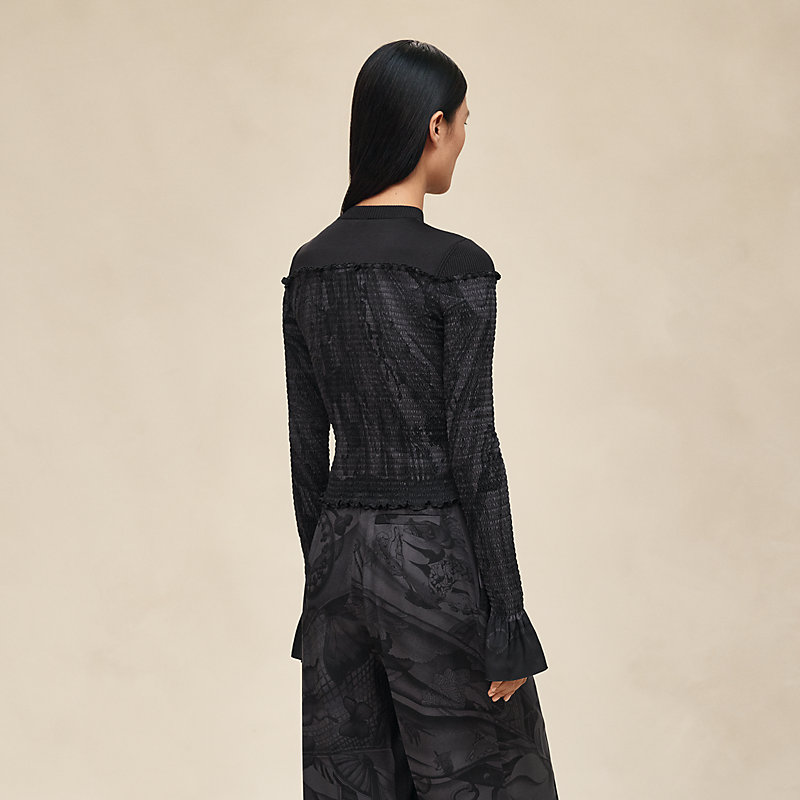 Blouse smockée imprimé «&nbsp;Soleil de Soie Poudré&nbsp;», Vue: , vue 3 sur 5