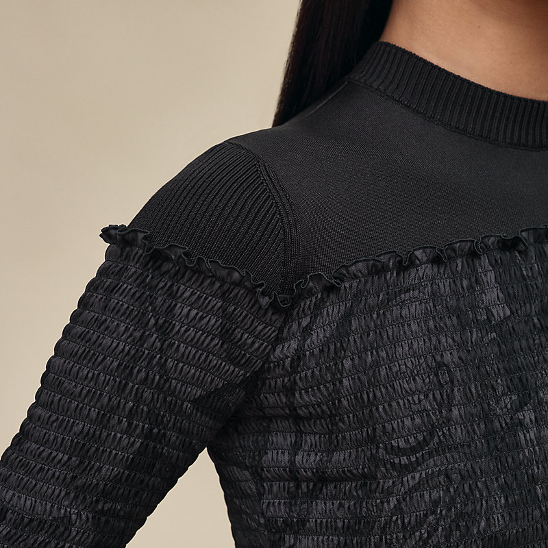 Blouse smockée imprimé «&nbsp;Soleil de Soie Poudré&nbsp;», Vue: , vue 4 sur 5