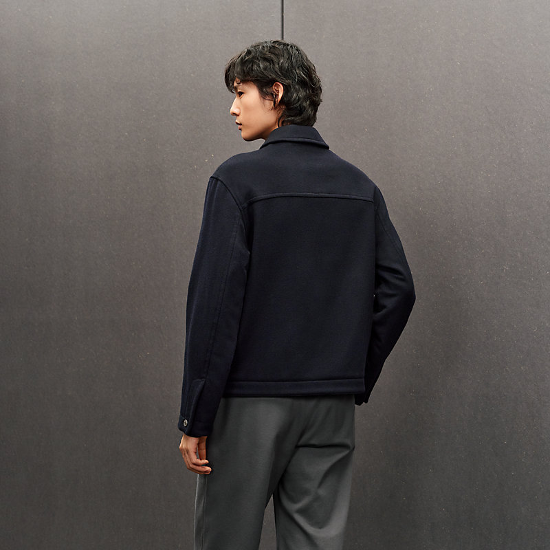 Blouson droit zippé détails cuir, Vue: , vue 3 sur 7