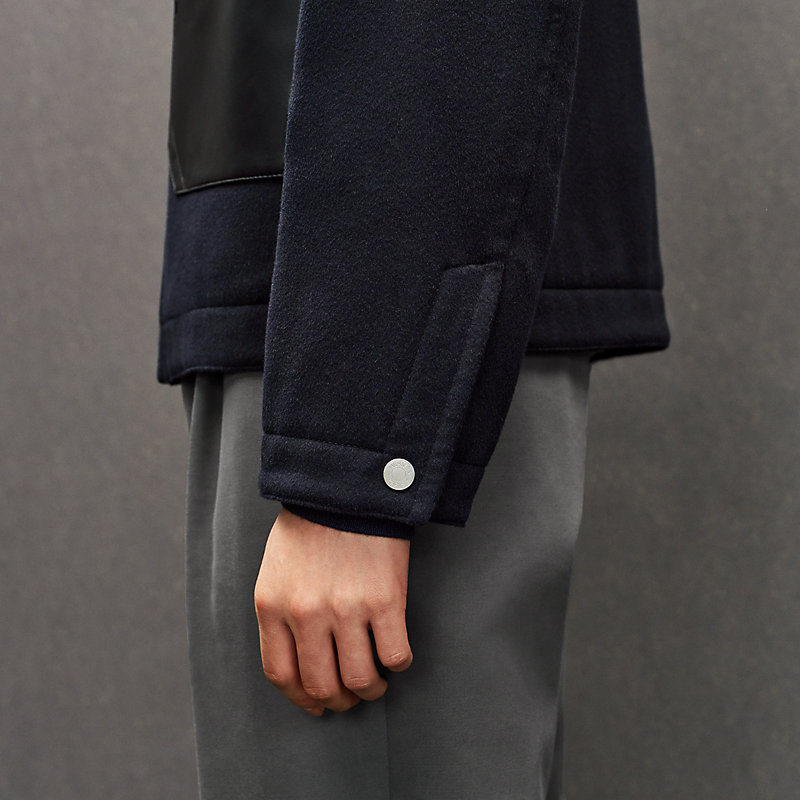 Blouson droit zippé détails cuir, Vue: , vue 5 sur 7