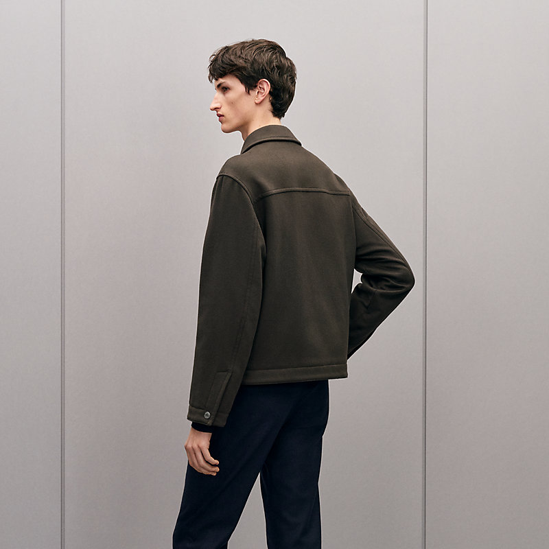 Blouson droit zippé détails cuir, Vue: , vue 3 sur 7