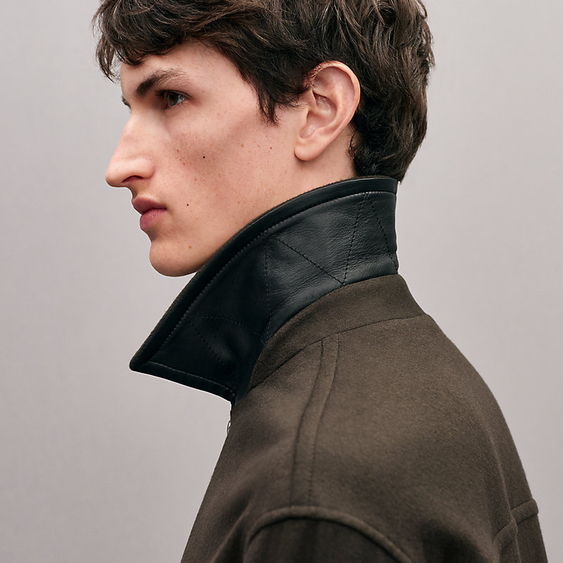 Blouson droit zippé détails cuir, Vue: , vue 6 sur 7