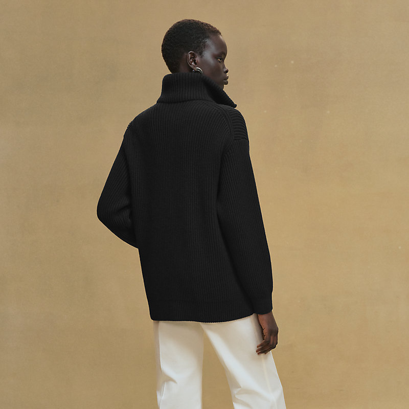 Blouson mit Lederdetails