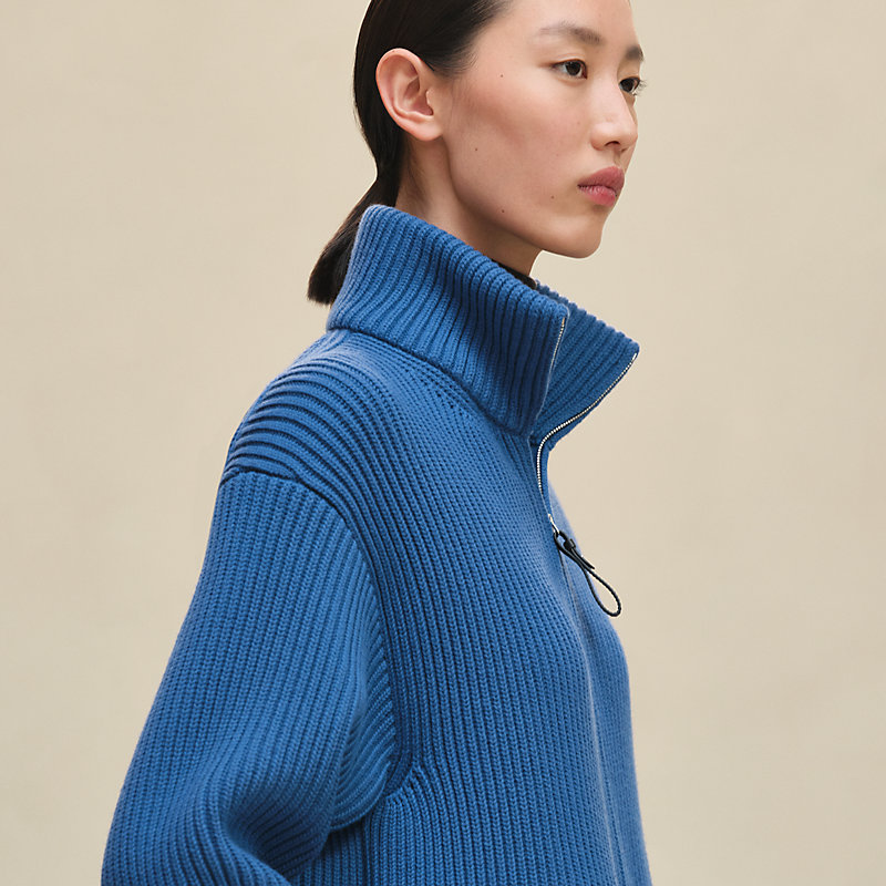 Blouson mit Lederdetails