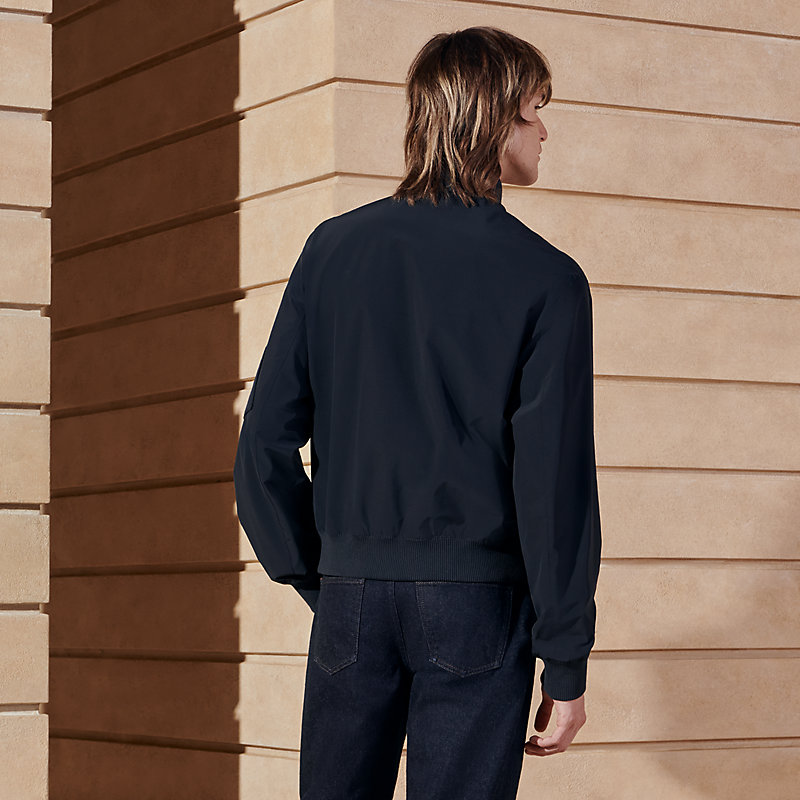 Blouson mit Rippelementen und Lederdetails | Hermès Deutschland