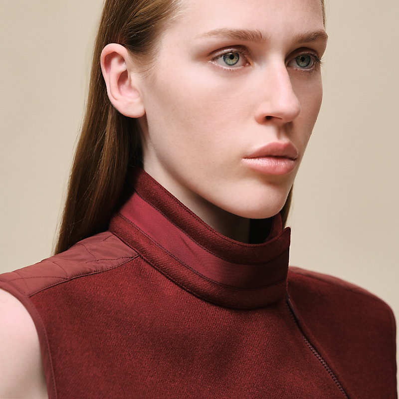 Blouson sans manches mix matière