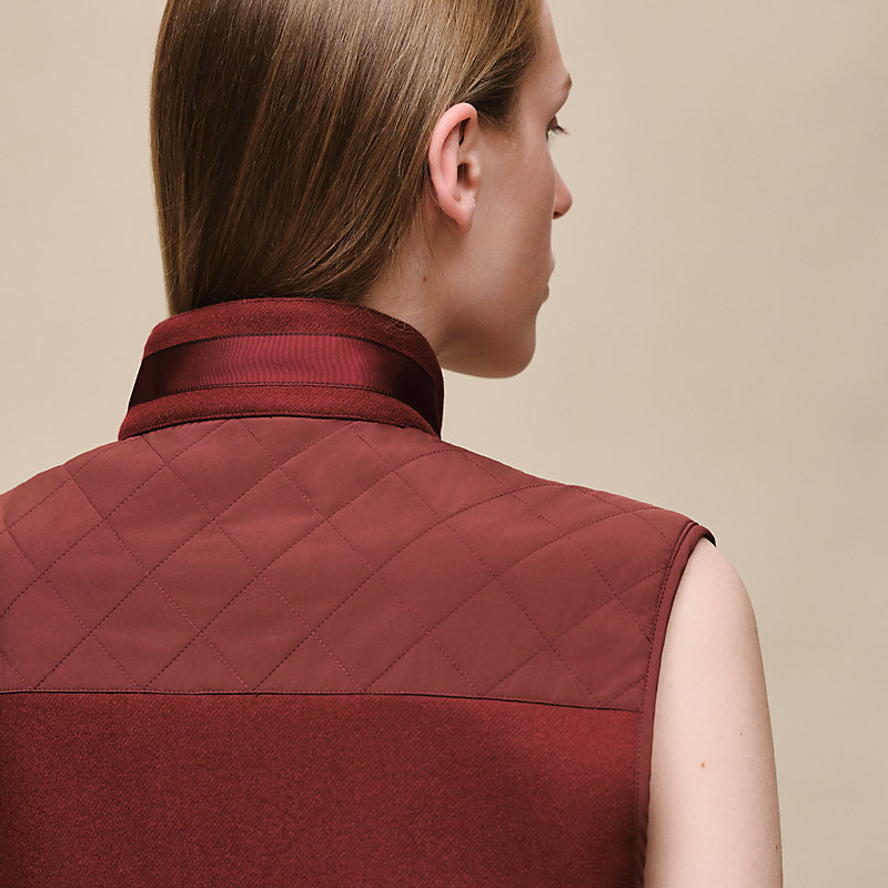 Blouson sans manches mix matière