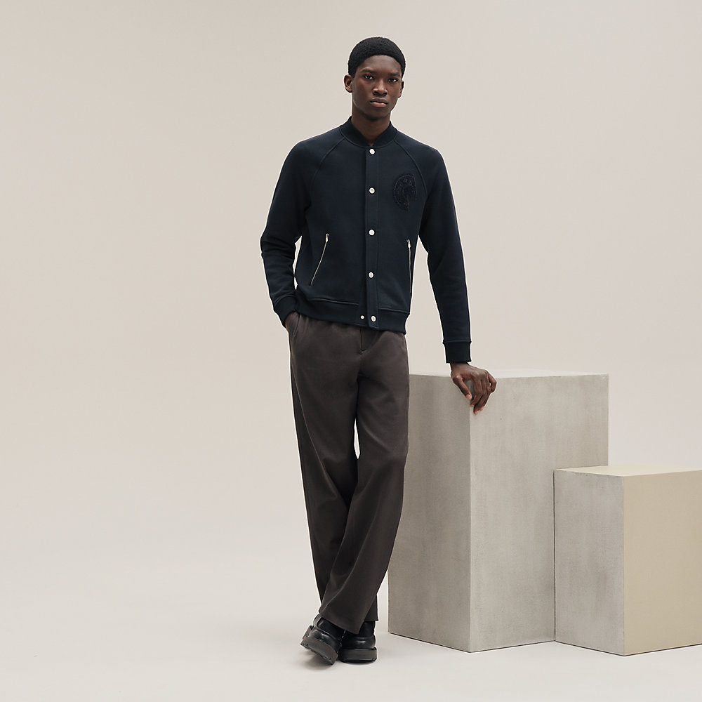 Blouson teddy patch C.D.S. - Bleu - LA | Hermès France