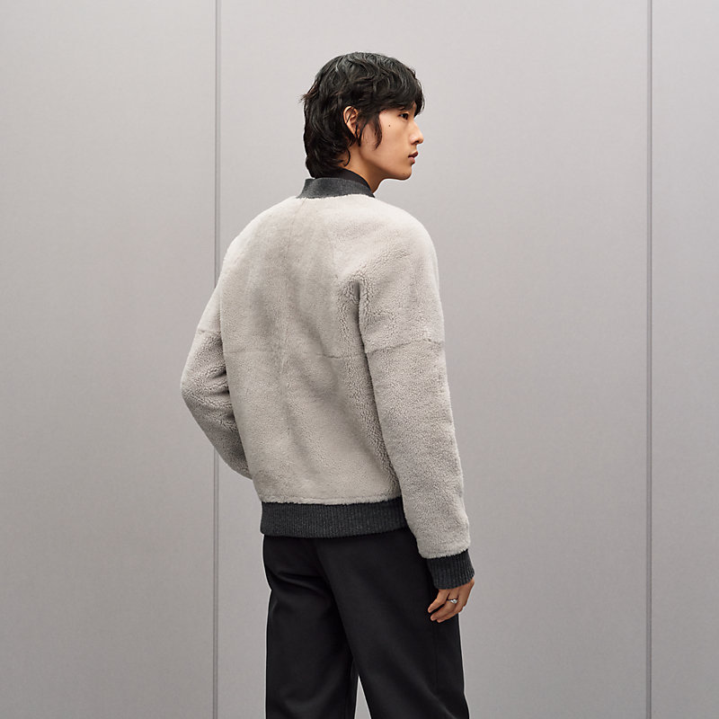 Blouson zippé «&nbsp;mix maille & shearling&nbsp;»