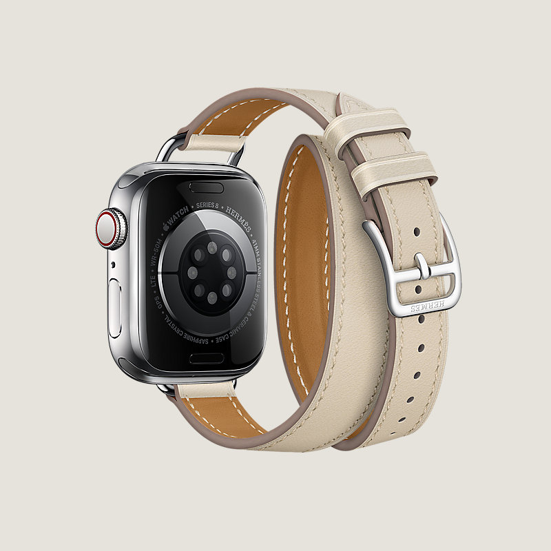 Boîtier Series 8 & Bracelet Apple Watch Hermès Double Tour 41 mm Attelage