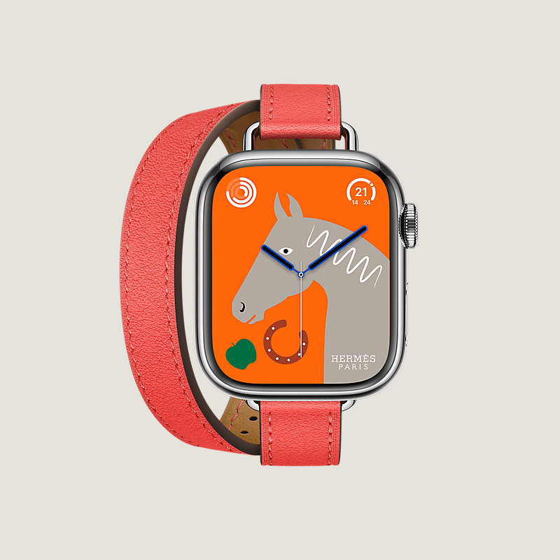 Boîtier Series 8 & Bracelet Apple Watch Hermès Double Tour 41 mm Attelage
