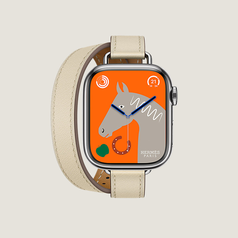 Boîtier Series 8 & Bracelet Apple Watch Hermès Double Tour 41 mm Attelage