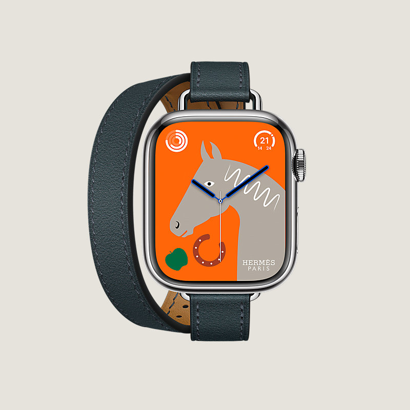 Boîtier Series 8 & Bracelet Apple Watch Hermès Double Tour 41 mm Attelage