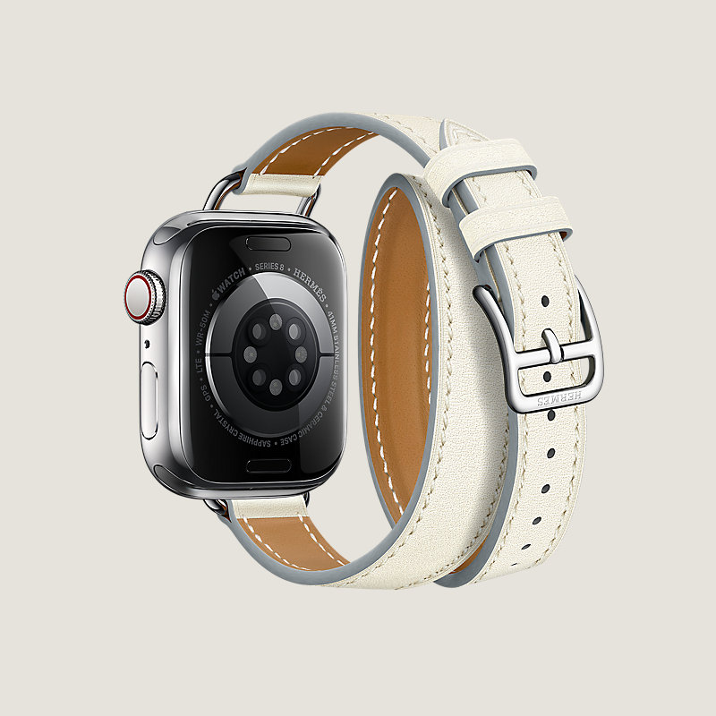 Boîtier Series 8 & Bracelet Apple Watch Hermès Double Tour 41&nbsp;mm Attelage