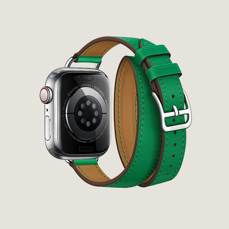 Boîtier Series 8 & Bracelet Apple Watch Hermès Double Tour 41&nbsp;mm Attelage