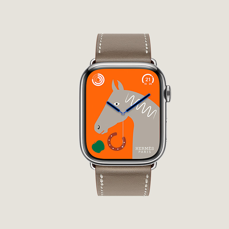 Boîtier Series 8 & Bracelet Apple Watch Hermès Simple Tour 45&nbsp;mm
