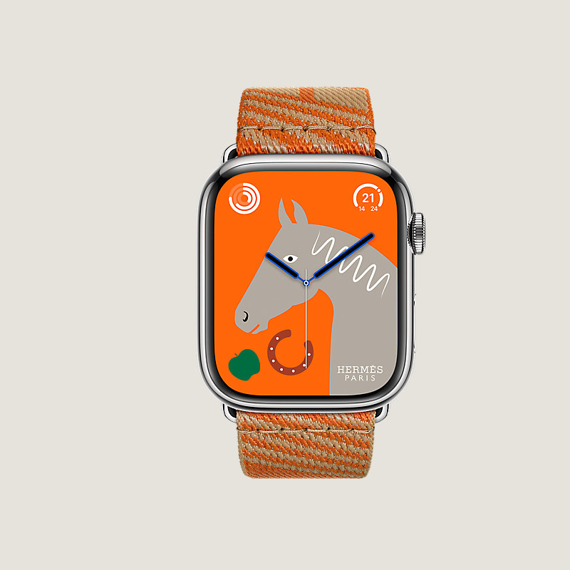 Boîtier Series 8 & Bracelet Apple Watch Hermès Simple Tour 45&nbsp;mm Jumping