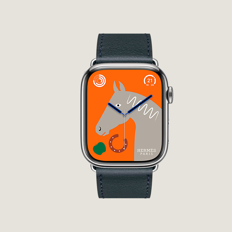 Boîtier Series 8_ test Flows & Bracelet Apple Watch Hermès Simple Tour 45 mm