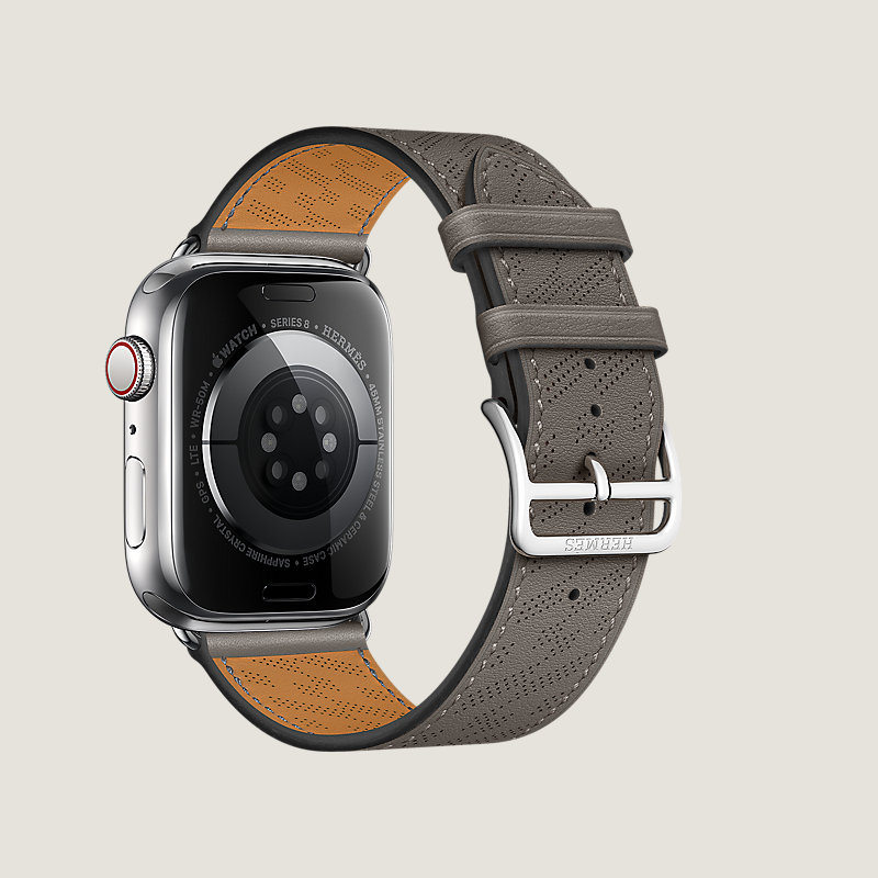 Boîtier Series 8_ test Flows & Bracelet Apple Watch Hermès Simple Tour 45 mm H Diagonal