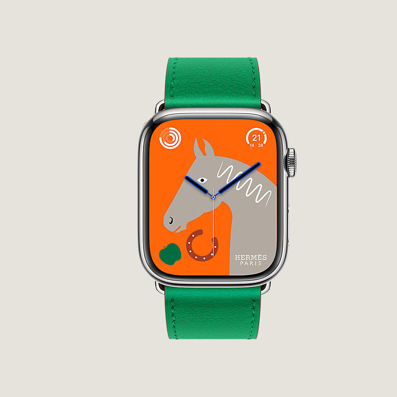 Boîtier Series 8_ test Flows & Bracelet Apple Watch Hermès Simple Tour 45&nbsp;mm