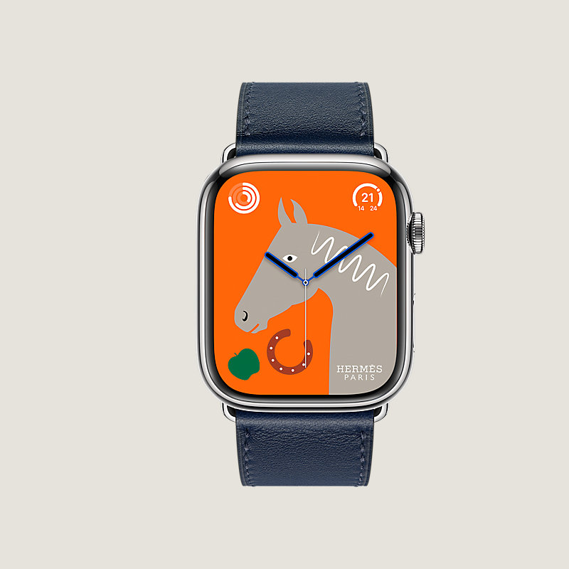 Boîtier Series 8_ test Flows & Bracelet Apple Watch Hermès Simple Tour 45&nbsp;mm