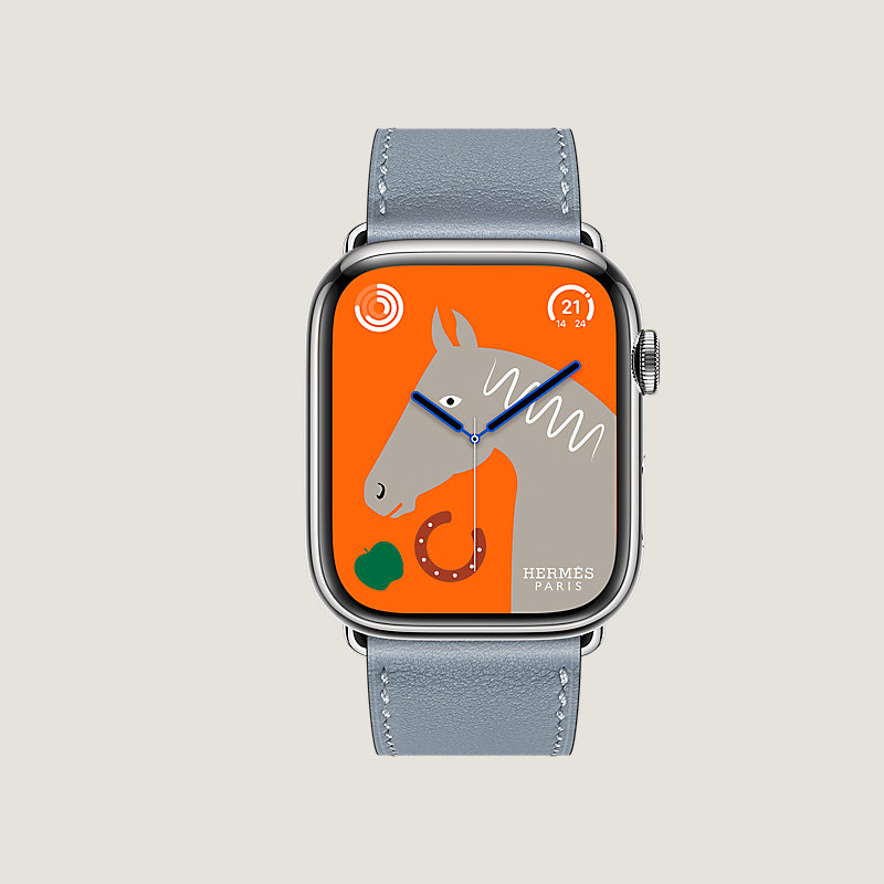 Boîtier Series 8_ test Flows & Bracelet Apple Watch Hermès Simple Tour 45&nbsp;mm