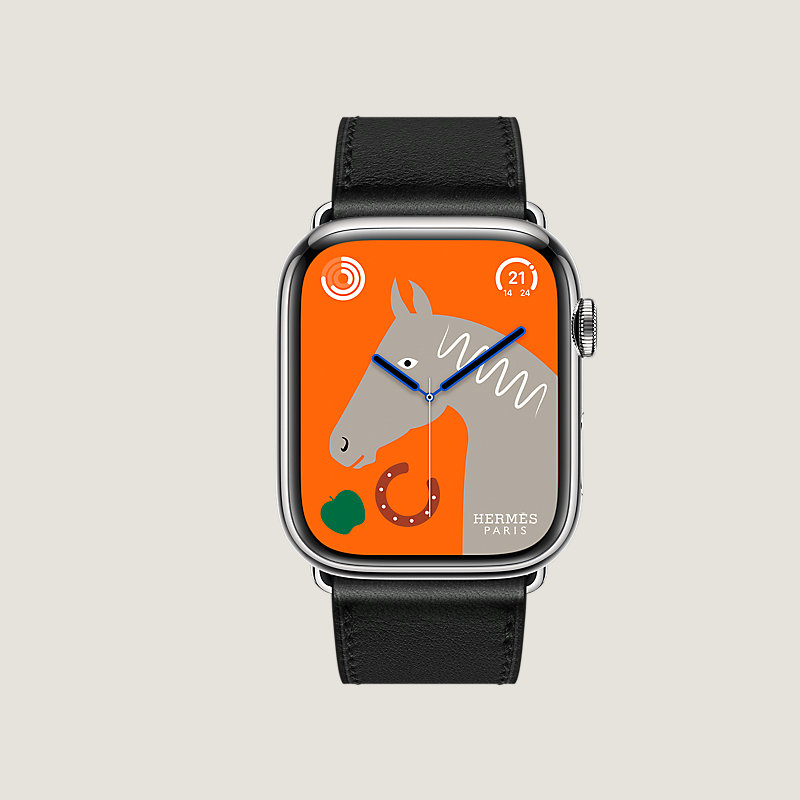 Boîtier Series 8_ test Flows & Bracelet Apple Watch Hermès Simple Tour 45&nbsp;mm Boucle Déployante