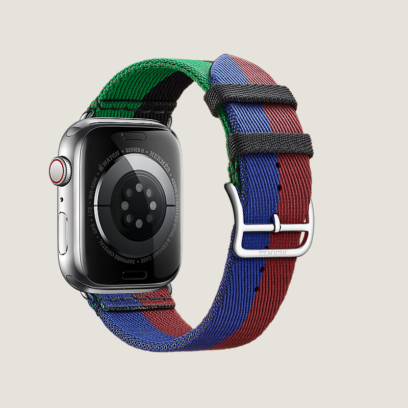 Boîtier Series 8_ test Flows & Bracelet Apple Watch Hermès Simple Tour 45&nbsp;mm Casaque