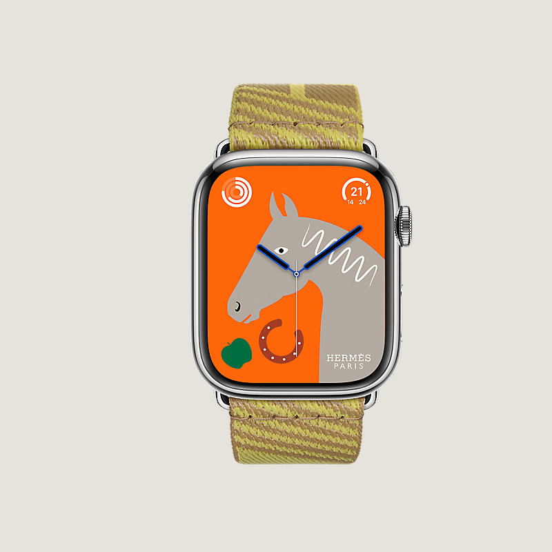 Boîtier Series 8_ test Flows & Bracelet Apple Watch Hermès Simple Tour 45&nbsp;mm Jumping