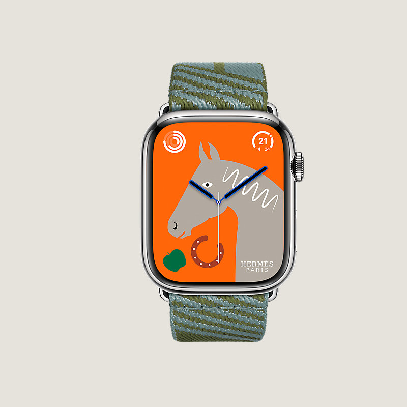 Boîtier Series 8_ test Flows & Bracelet Apple Watch Hermès Simple Tour 45&nbsp;mm Jumping