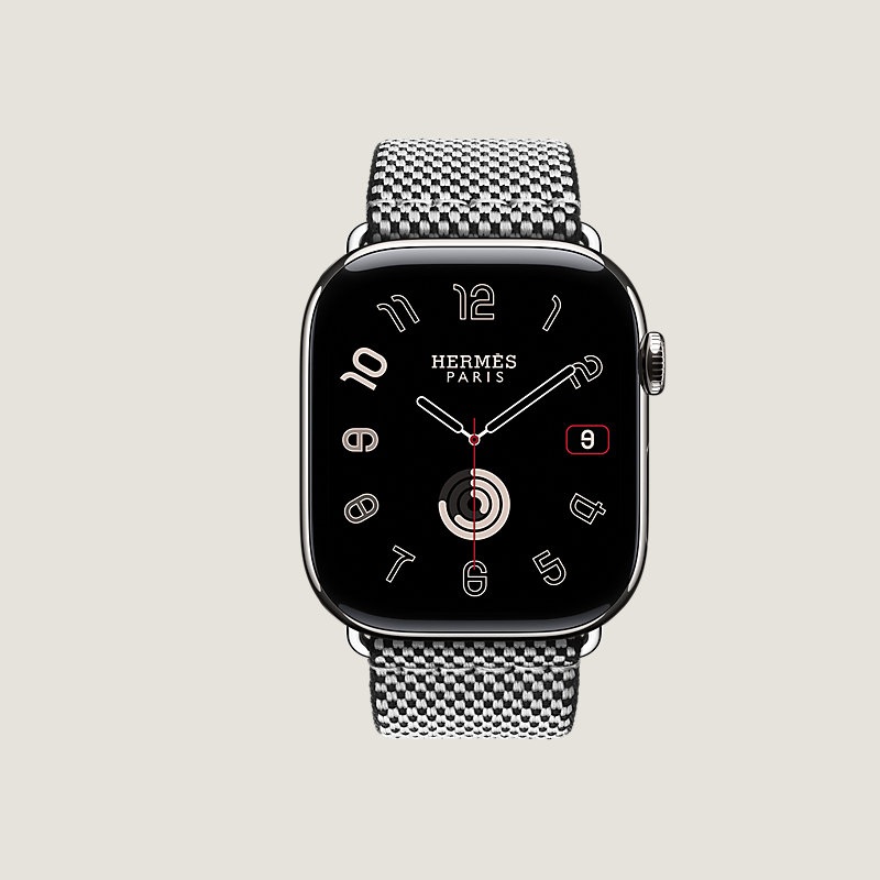 Boîtier Series 10 & Bracelet Apple Watch Hermès Simple Tour 46 mm Toile H