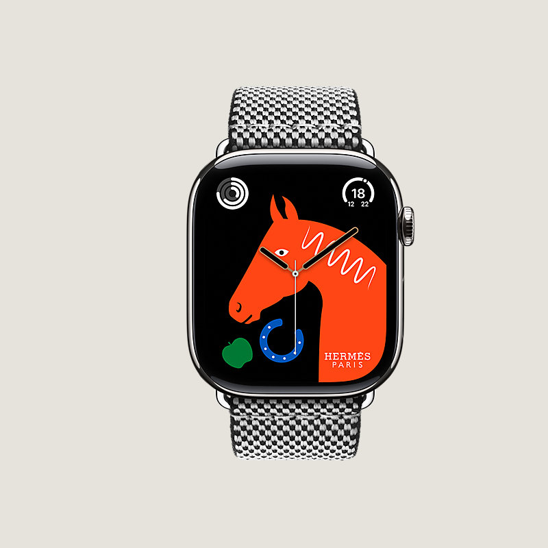Boîtier Series 10 & Bracelet Apple Watch Hermès Simple Tour 46 mm Toile H