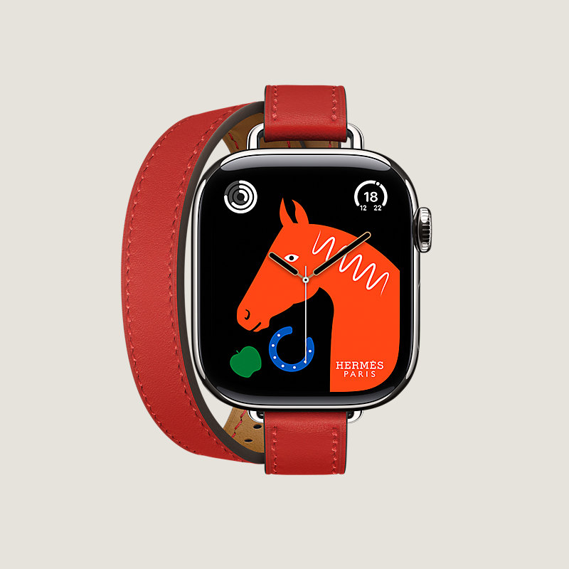 Boîtier Series&nbsp;11 & Bracelet Apple Watch Hermès Double Tour 42&nbsp;mm Attelage