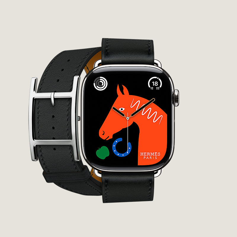 Boîtier Series&nbsp;11 & Bracelet Apple Watch Hermès Double Tour 46&nbsp;mm Hapi
