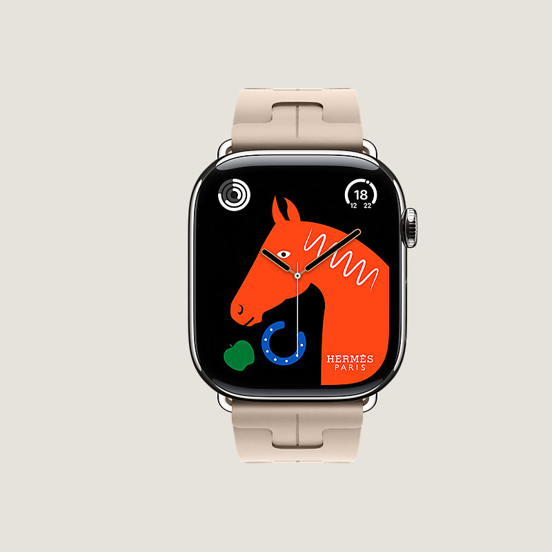 Boîtier Series&nbsp;11 & Bracelet Apple Watch Hermès Simple Tour 46&nbsp;mm Boucle Déployante Kilim