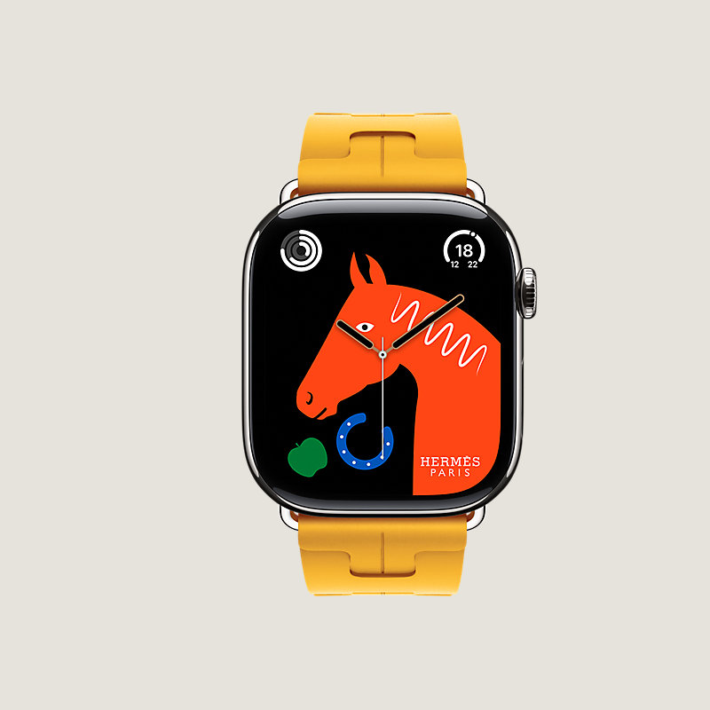 Boîtier Series&nbsp;11 & Bracelet Apple Watch Hermès Simple Tour 46&nbsp;mm Boucle Déployante Kilim
