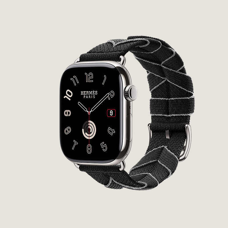 Boîtier Series&nbsp;11 & Bracelet Apple Watch Hermès Simple Tour 46&nbsp;mm Bridon Liseré