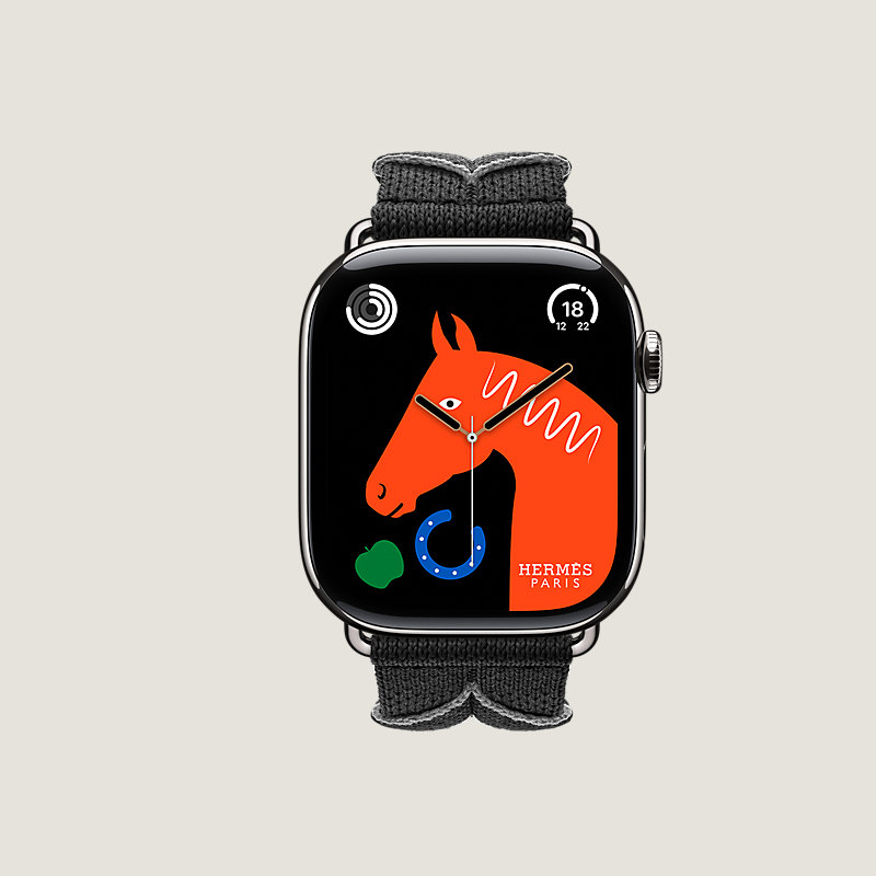 Boîtier Series&nbsp;11 & Bracelet Apple Watch Hermès Simple Tour 46&nbsp;mm Bridon Liseré