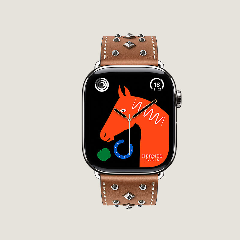 Boîtier Series&nbsp;11 & Bracelet Apple Watch Hermès Simple Tour 46&nbsp;mm Clou Médor Rock 