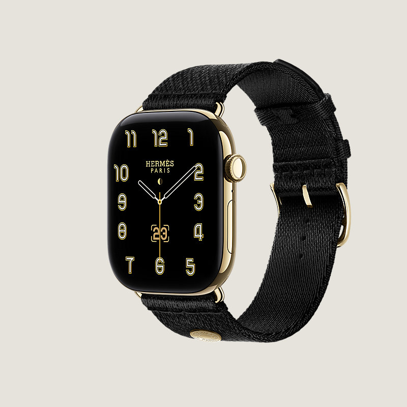 Boîtier Series&nbsp;12 & Bracelet Apple Watch Hermès Simple Tour 46&nbsp;mm Sangle Satin, Vue: vue de côté, vue 3 sur 3